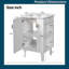 Meuble-lavabo autoportant de 20 pouces avec lavabo en céramique intégré, porte à fermeture douce et conception française sculptée-1305612307