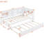 Lit de jour simple blanc avec couchette, charge et rangement, fabrication en bois de pin, structure, 10 lattes de lit, matelas de 6 po recommandé, peu encombrant, tablette de charge et poids maximum de 350 lb, blanc
