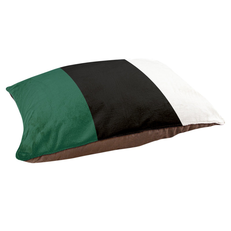 Coussin d'intérieur New York, Petit (l 28 po x P 18 po x H 6 po), Vert / noir / blanc