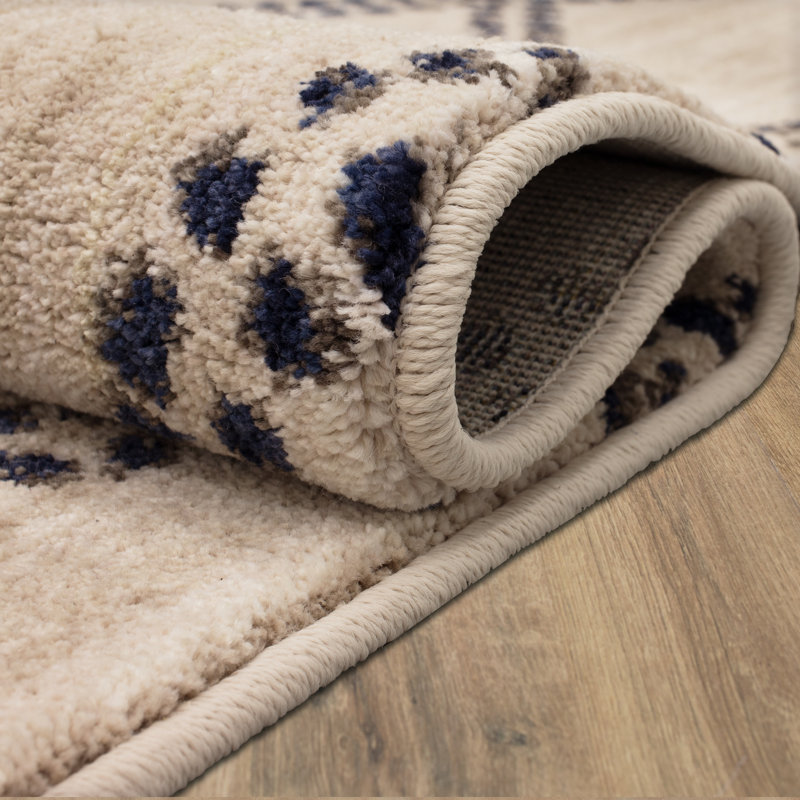 Tapis beige à motif géométrique Aloisie, Rectangle 9 pi 6 po x 12 pi 11 po