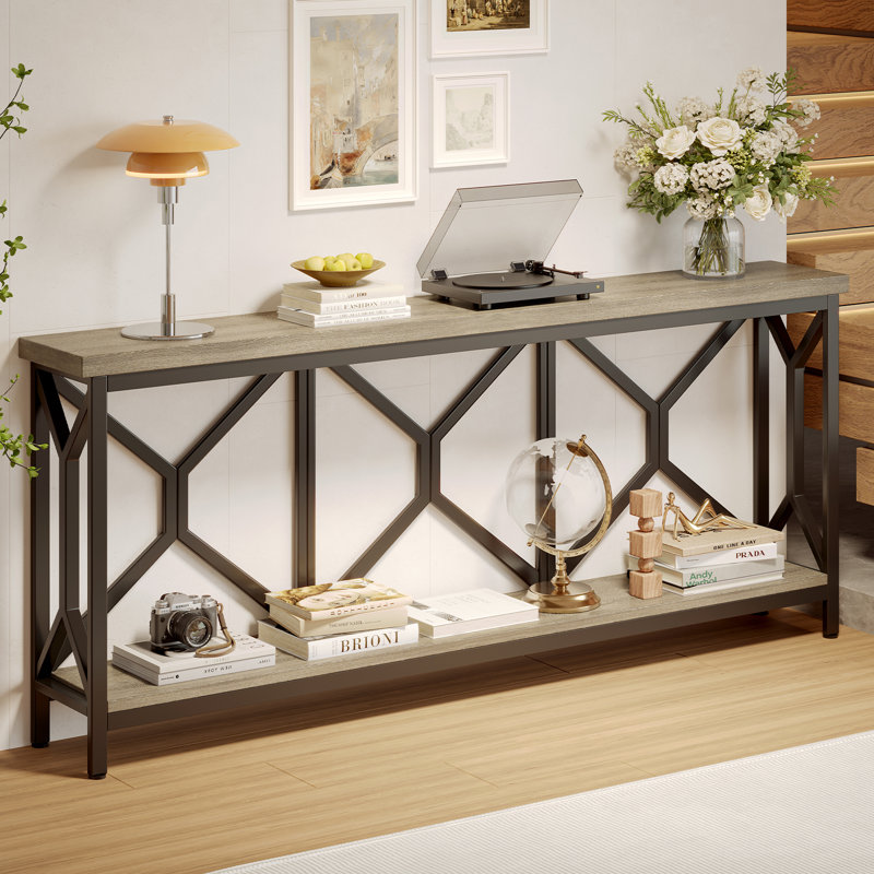 Console 70,9 po, Gris / Noir