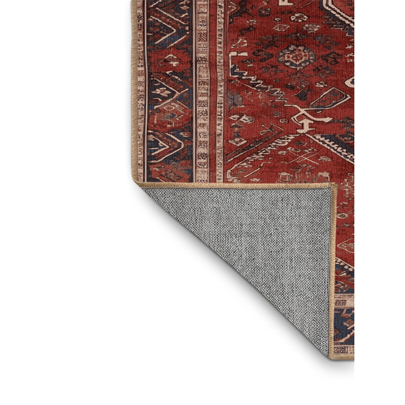 Machine Washable Persian Brown Area Rug, Square 7'
