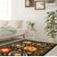 Tapis unique en laine noué à la main 3 pi x 5 pi noir / orange / nouvel âge Lahore Finest de Casim