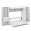 Lit escamotable double avec placard, tiroirs et tablettes