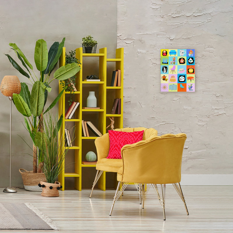 Toile de vignettes rétro rétro, design par Lynnda Rakos, H 20 po x l 16 po