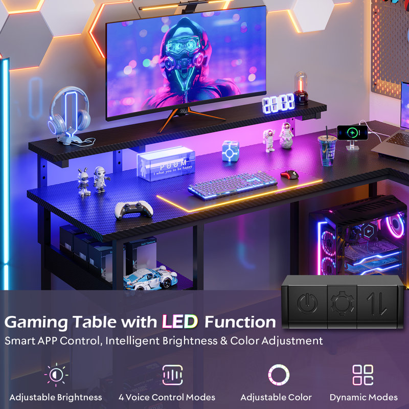 Modular L-Shaped Steel Computer Desk, 88cm. H x 155cm. W x 100cm. D, Black