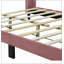 Lit plateforme tapissier, velours, rose