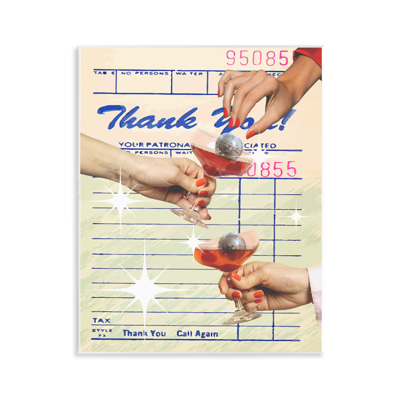 Plaque murale «Drink Cheers», par Lil 'Rue
