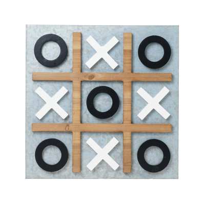 Noughts and Crosses Wood Tic Tac Toe Board Game