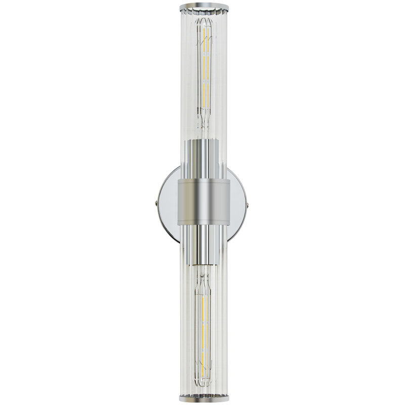 Luminaires de salle de bain à intensité variable pour salle de bain à 2 lumières Almetta, Filetage de la vis, Chrome