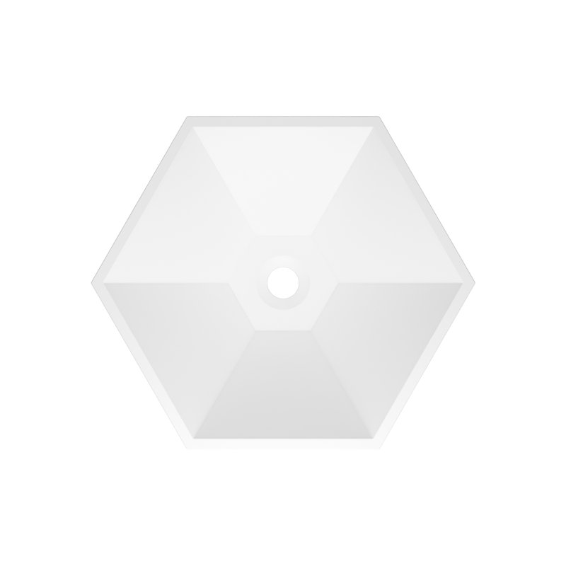 Glendale Hexagon Resin Vessel , Matte White