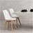 Set Of Four Dining Chairs, Medieval Modern Style Dining Chairs For Kitchen And Dining Room, With Wooden Legs, White