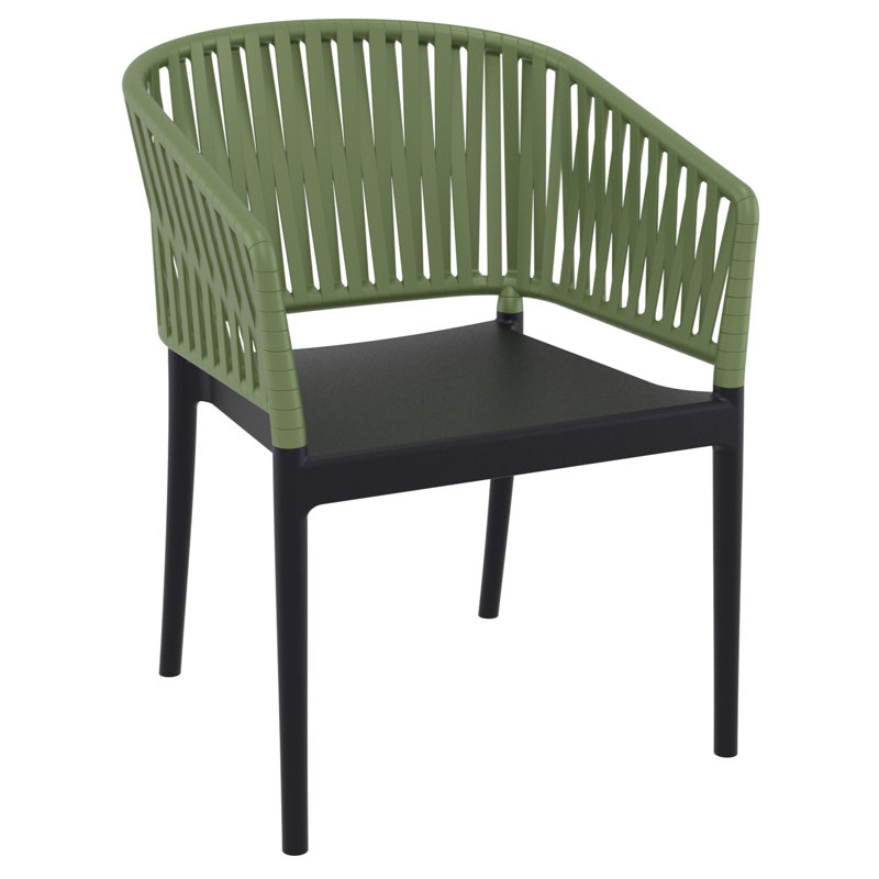 Chaise de salle à manger Newport, Vert olive / noir