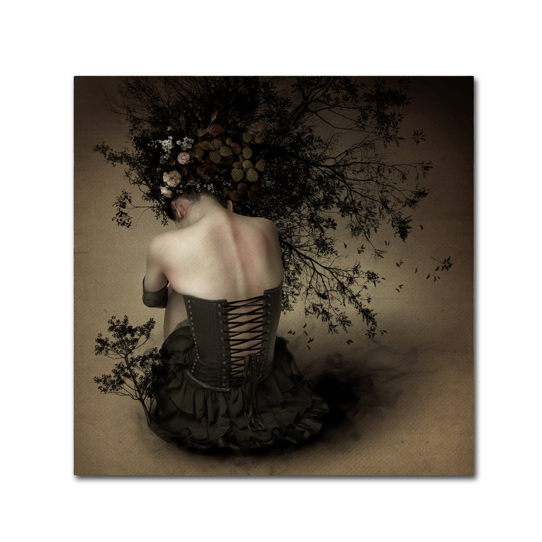 'Night Scented Girl' Graphic Art on Wrapped Canvas Ebern Designs 