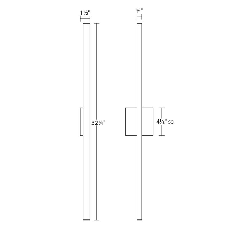 Stix 1 - Light LED Vanity Light, Satin Black