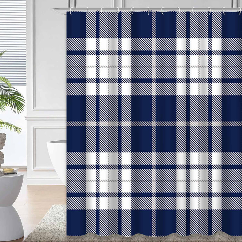 Rideau de douche Tartan, L 72 po x l 84 po