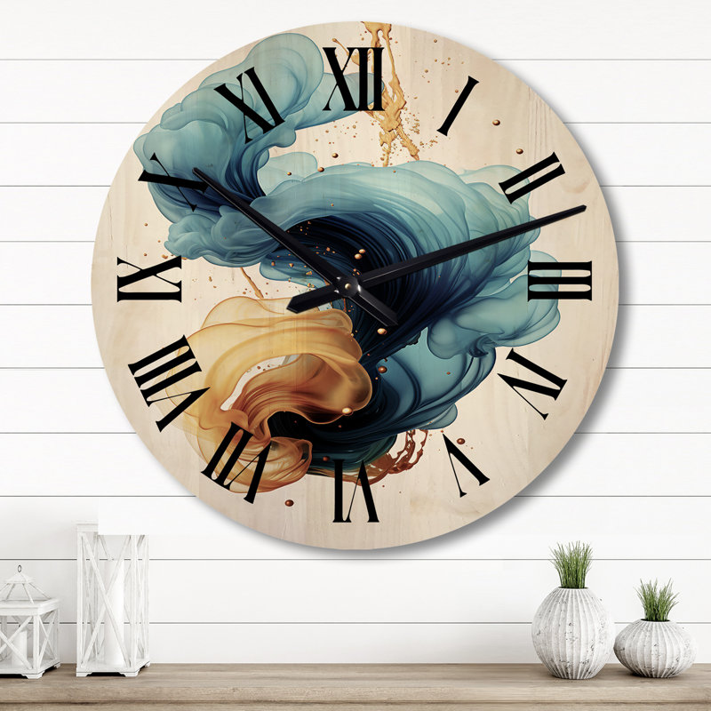 Horloge murale en bois massif Mcclarrie, Grand