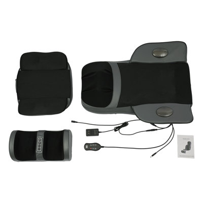 Coussin de siège de massage complet, coussin de chaise de massage électrique avec masseur de pieds et chaleur