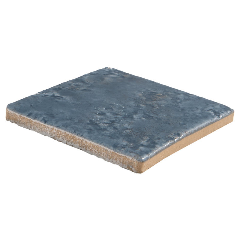 Greta 5x5 Glossy Textured Porcelain Tile, Midnight Blue