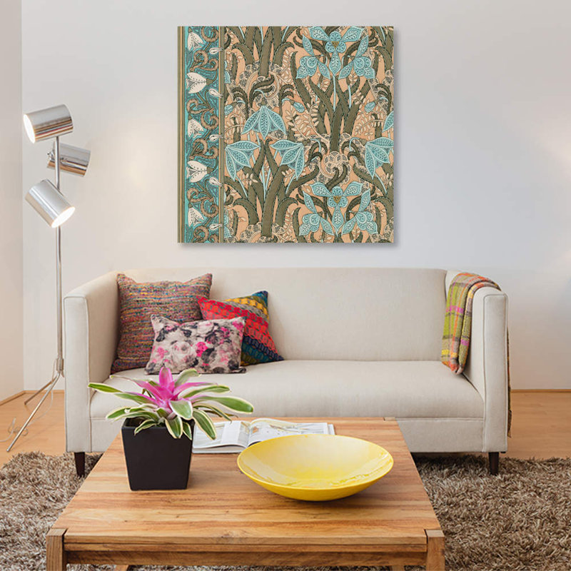 «Nouveau Textile Motif I», impression sur toile, H 18 po x l 18 po x P 1,5 po, Pas de tapis, Toile tendue
