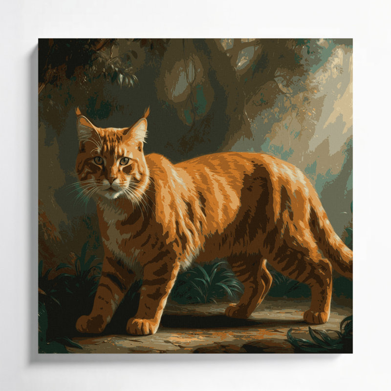 «Big Cats Bay Cat», art mural sur toile brune, H 16 po x l 16 po