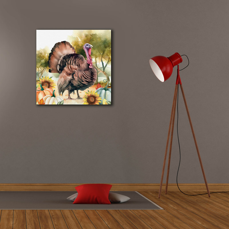  «Elegant Thanksgiving Turquie 2» par Nicole DeCamp, art mural sur toile, 26 po x 26 po