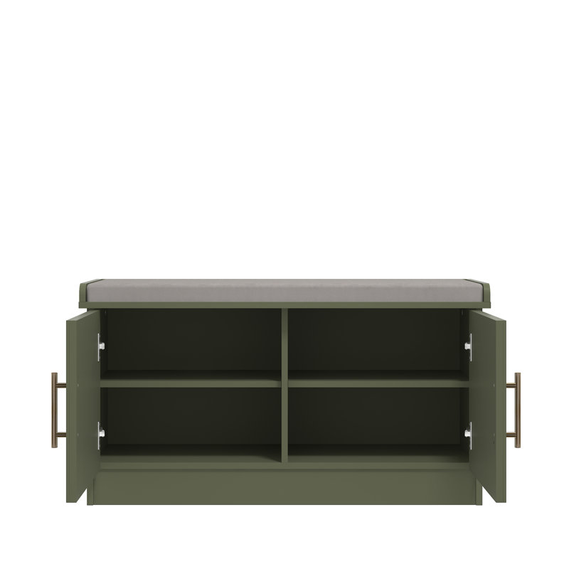 Cleverton 2 Door Storage Bench    , Kale Green