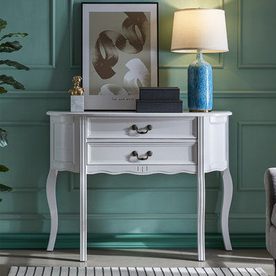 Console en bois massif en demi-cercle