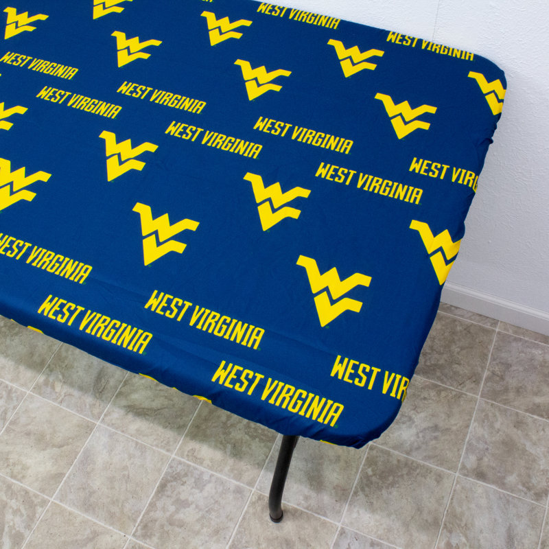 NCAA Outdoor Patio Table Cover, West Virginia, 72" W x 30" D