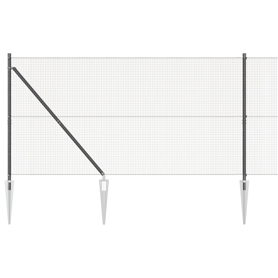 Vidaxl Welded Wire Fence With 7 Spike Posts Steel