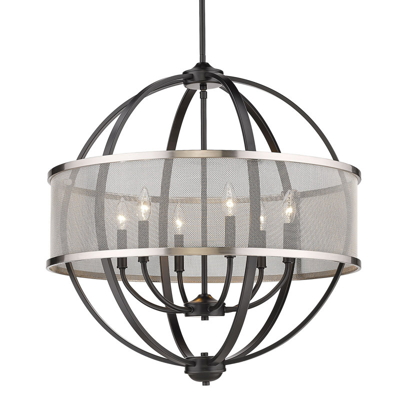 Lustre globe à 6 lumières Petitt, Noir mat, Étain
