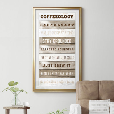 Coffeeology - Tableau encadré sous verre, grand format, idéal pour le salon