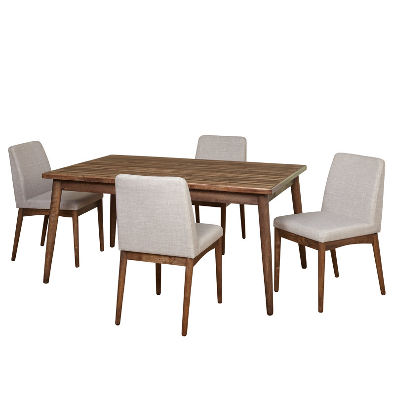 Azra Four Leg Dining Set, 5 Pieces: 1 Table, 4 Chairs