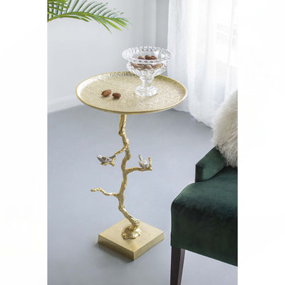Table contemporaine en or brillant 16,9 x 16,9 x 28 po