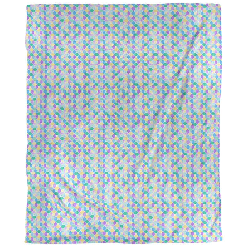 Housse de couette Katelyn Elizabeth, Housse de couette pour très grand lit, Polyester brossé, Vert / violet / gris