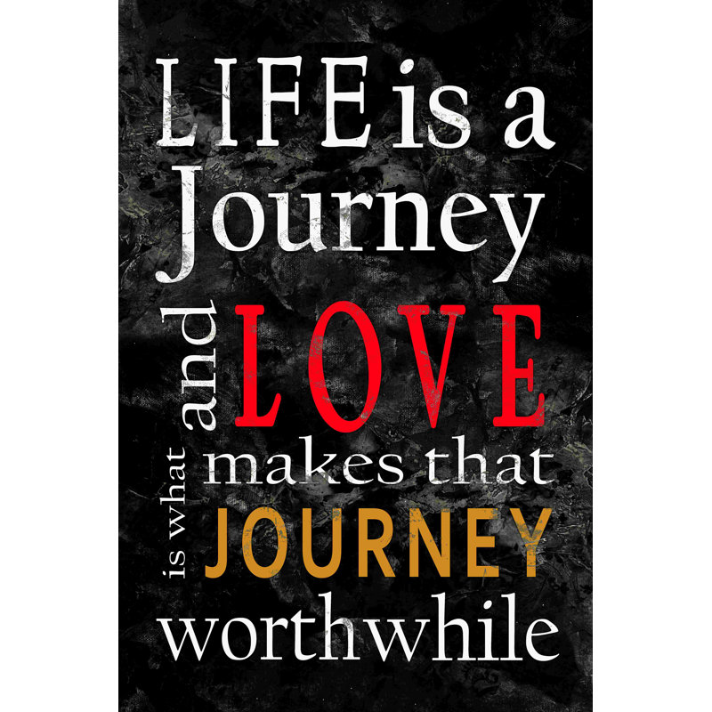 «Life Journey 2», art textuel sur toile tendue, H 30 po x l 20 po