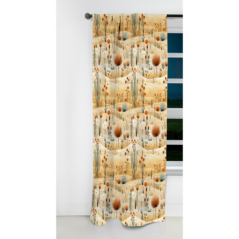Motif bohème désert Sandy Beige I - rideau boho - rideau occultant abstrait - 1 panneau, L 52 po x L 90 po
