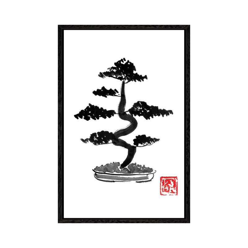 Bonzai by Péchane - Painting on Canvas, 152.5 cm H x 101.5 cm W, Black Framed