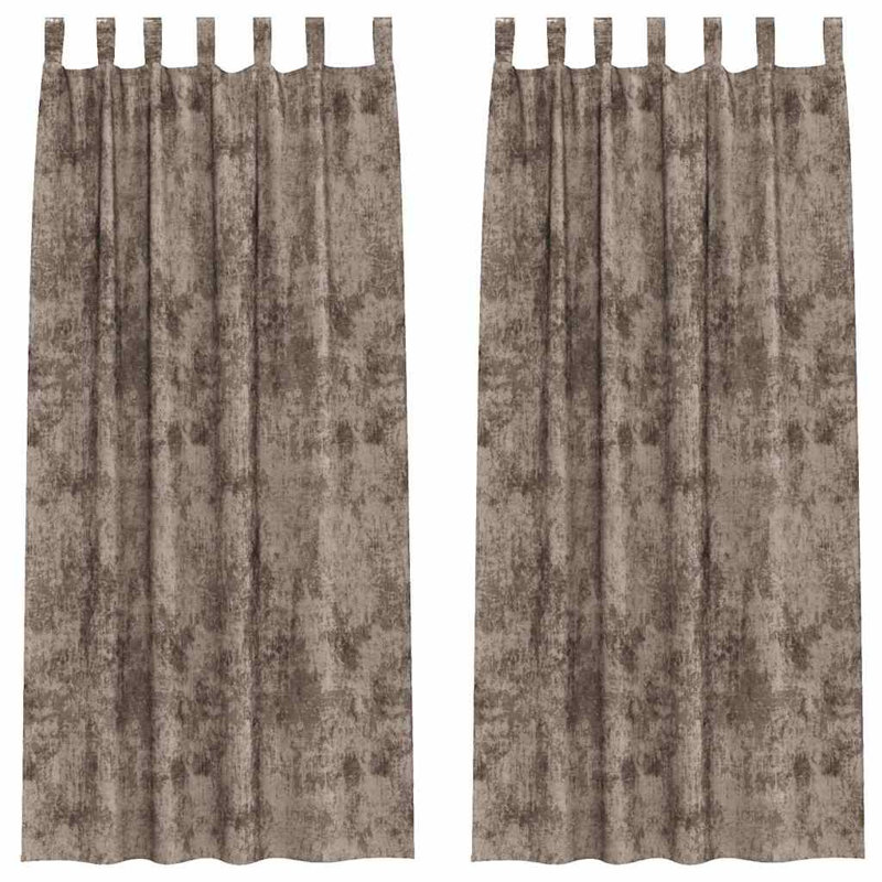Alithia Velvet Room Darkening Curtain Pair, 140cm Width x 245cm Drop, Cappuccino