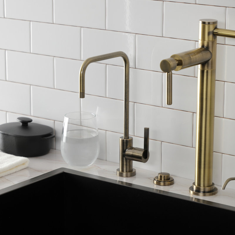 Continental Single Handle Cold Water Dispenser, Antique Brass