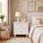 Modern Nightstand 2 Drawers White Round Knobs