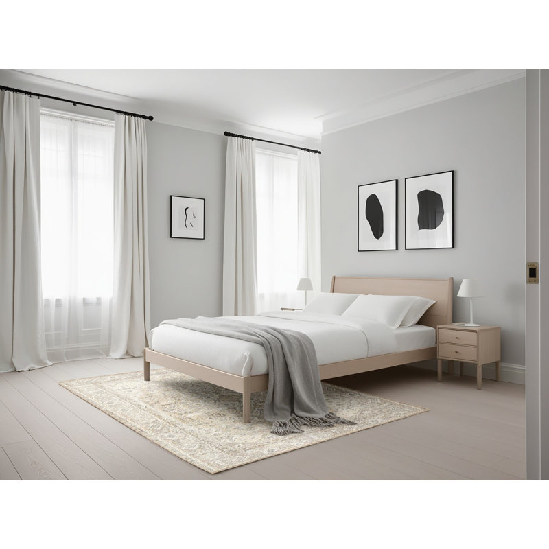 Tapis beige/noir traditionnel Hargimont, Rectangle 5 pi x 7 pi