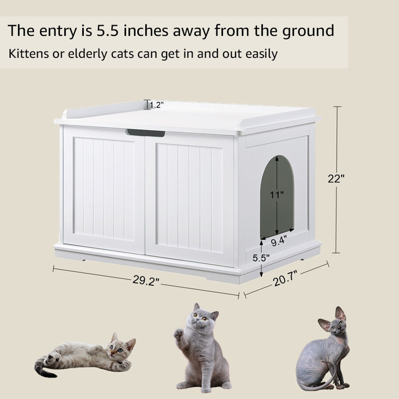 Broņislava Litter Box Enclosure, White