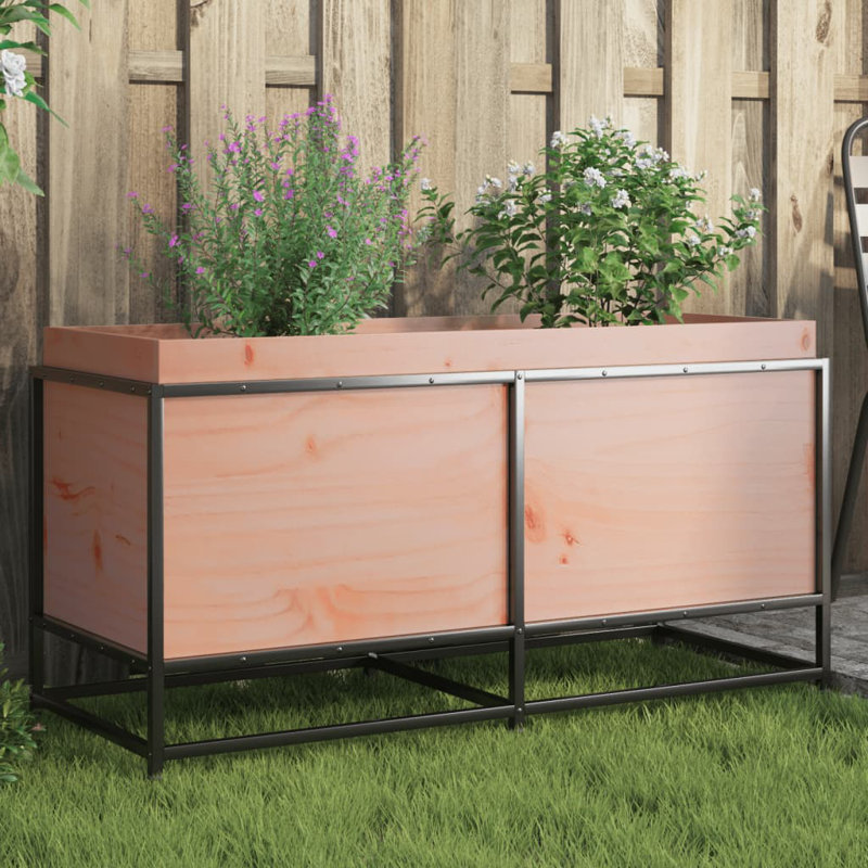 10 Wood Planter, 50cm H x 100cm W x 40cm D, Natural Pine Wood