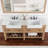 Villareal 72 " W Freestanding Standard 2 Double Vanity Bathroom Vanity With Stone Top with Mirror-1654596837