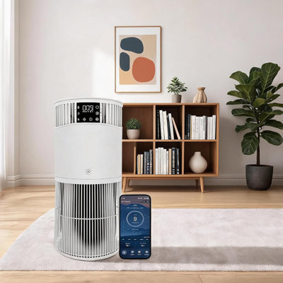 Smart Air Purifiers for Large Rooms up to 3500 Ft², H13 True HEPA 0.1 Micron 99.97% Filtration with Filter and Night Light, Air Quality Monitor, for Home Smoke, Dust, Pollen, Pet Dander, Odors
