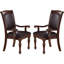 Ensemble de table de salle à manger avec 2 chaises à accoudoirs et 6 chaises d'appoint brunes 9 pièces