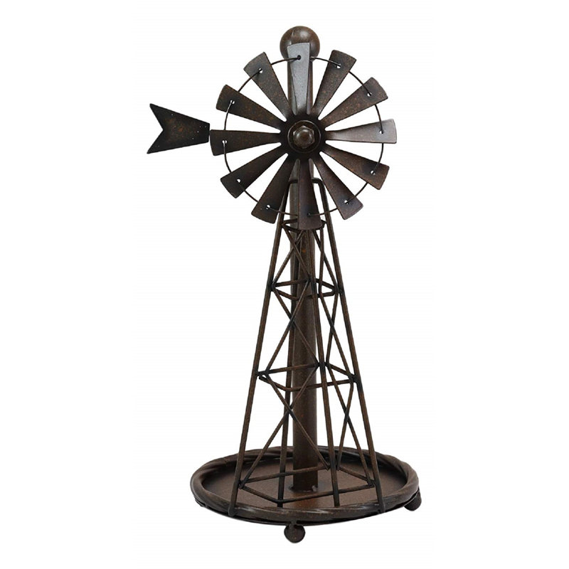 Porte-serviettes sur pied Rustic Country Western Windmill