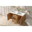 Meuble-lavabo double 47,24 pouces avec comptoir en bois massif, armoire en panneau de fibres à densité moyenne, portes à fermeture en douceur, tiroirs divisés, meuble-lavabo mural moderne