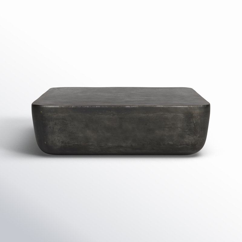 Basil Outdoor Square Coffee Table, Aged Gray